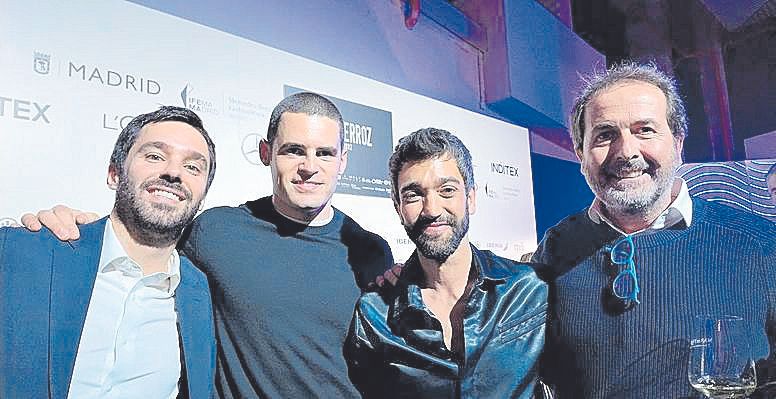 Álvaro Alarcón, Lluís Pérez, Pablo Erroz y Antonio Fernández-Coca, en la Mercedes Benz Fashion Week.