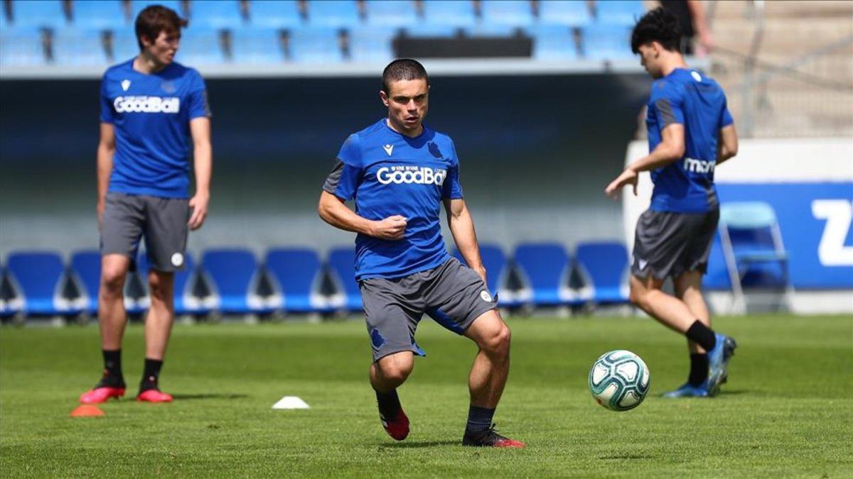 Luca Sangalli durante un entrenamiento en Zubieta