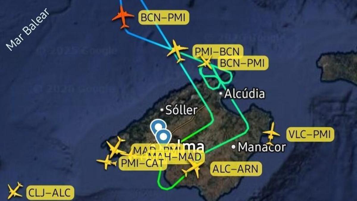 El vuelo 1342 de Ryanair desde Barcelona dio varias vueltas sobre la isla antes de regresar.