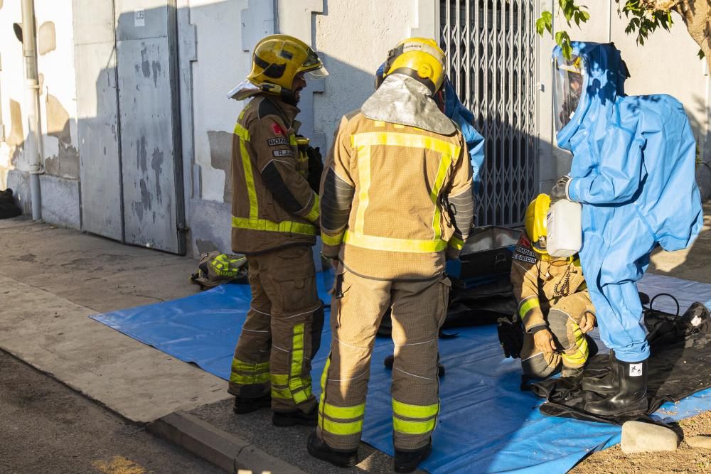 Fuita d'una matèria perillosa en un tren de mercaderies a Riudellots de la Selva