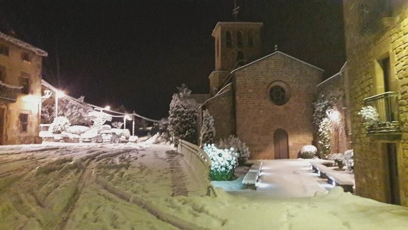 La neu deixa postals blanques al Moianès