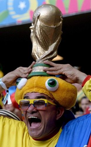 Las aficiones de Brasil y Colombia en cuartos de final del Mundial