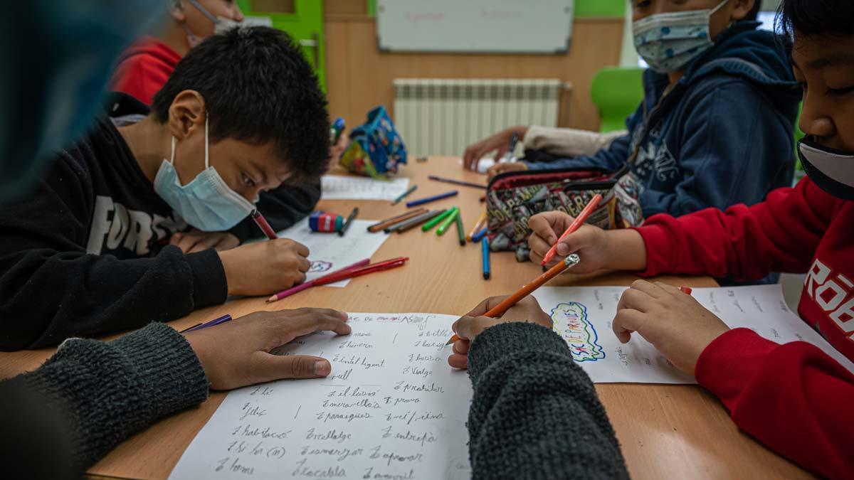 Alumnos de primaria en una escuela de Barcelona