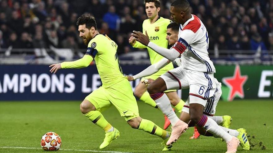 El Barça deja vivo al Lyon para la vuelta en el Camp Nou