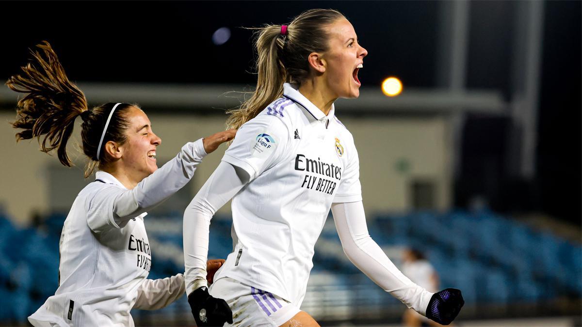 Moller celebra el gol del Real Madrid