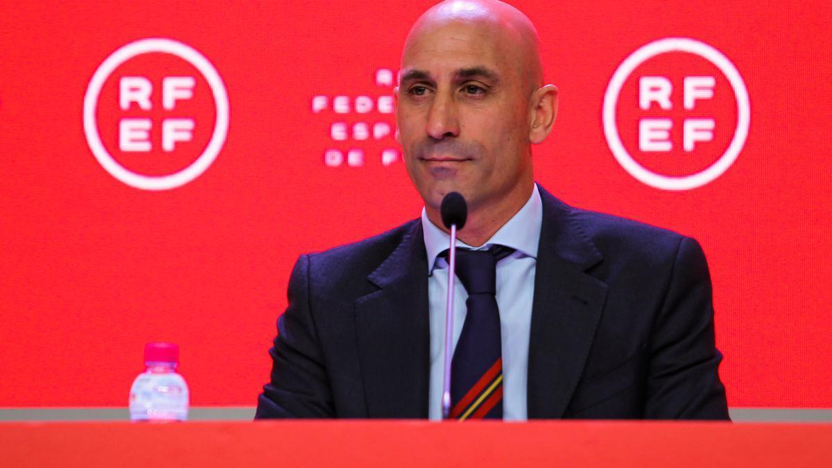 Luis Rubiales, president de la RFEF en un acte a la Ciutat del Futbol de Las Rozas