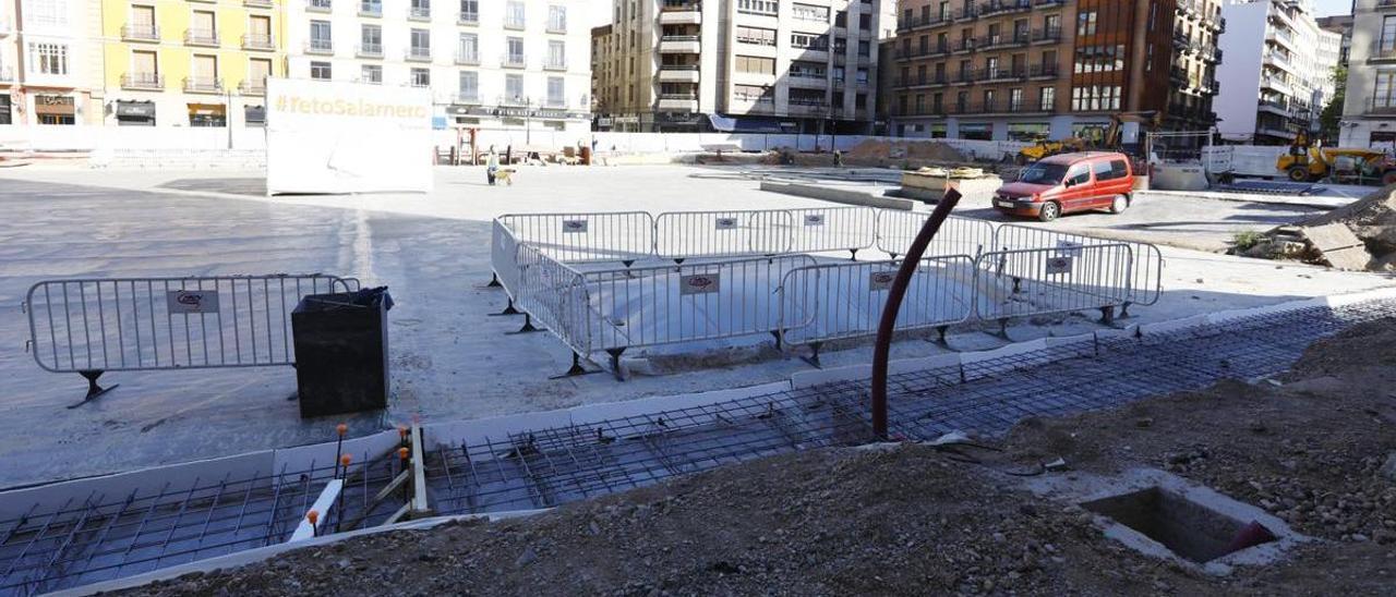 La plaza Salamero de Zaragoza, en obras.