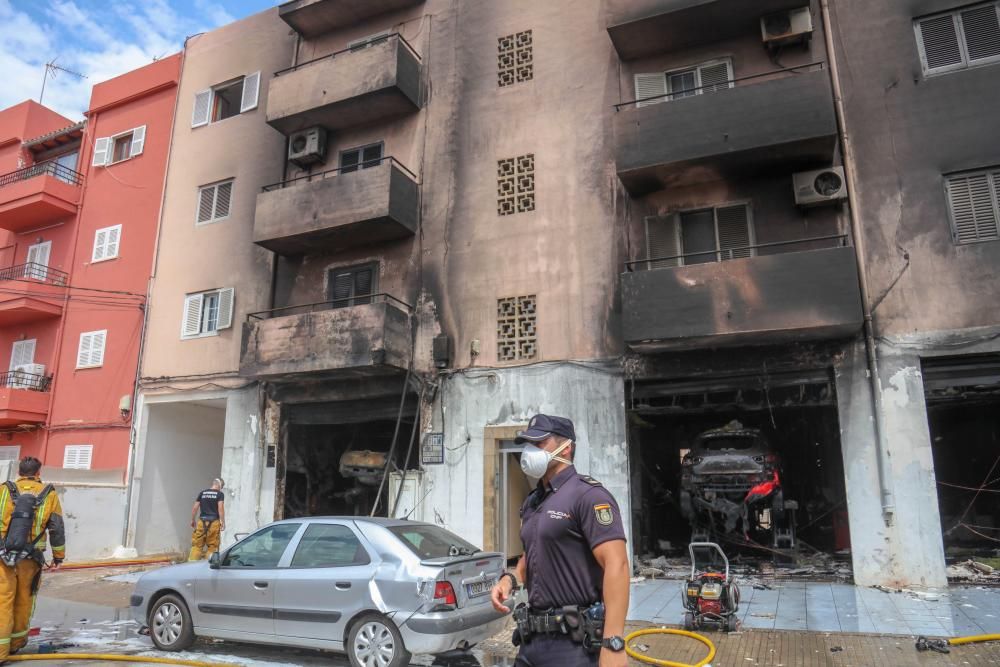 Feuer zerstört Werkstatt in Palmas Vorort Son Ferriol