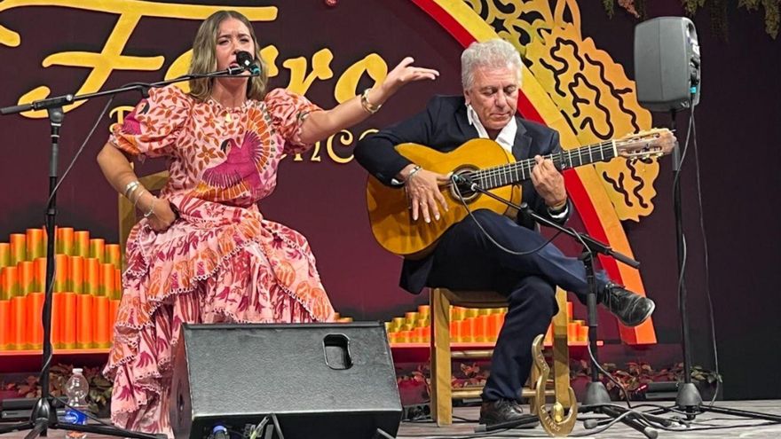 Carmen Carmona, en un momento de la final en el escenario del Festival Flamenco de Lo Ferro. | F. L. F.