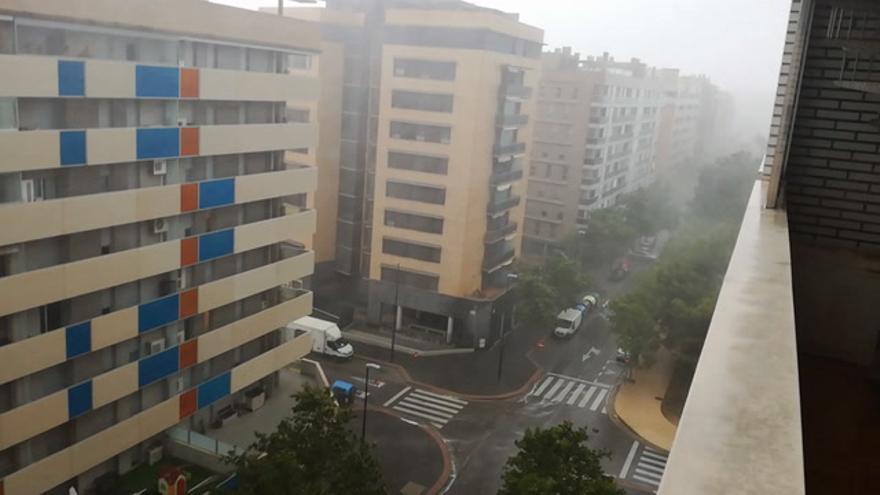 Temporal de viento y lluvia en Zaragoza