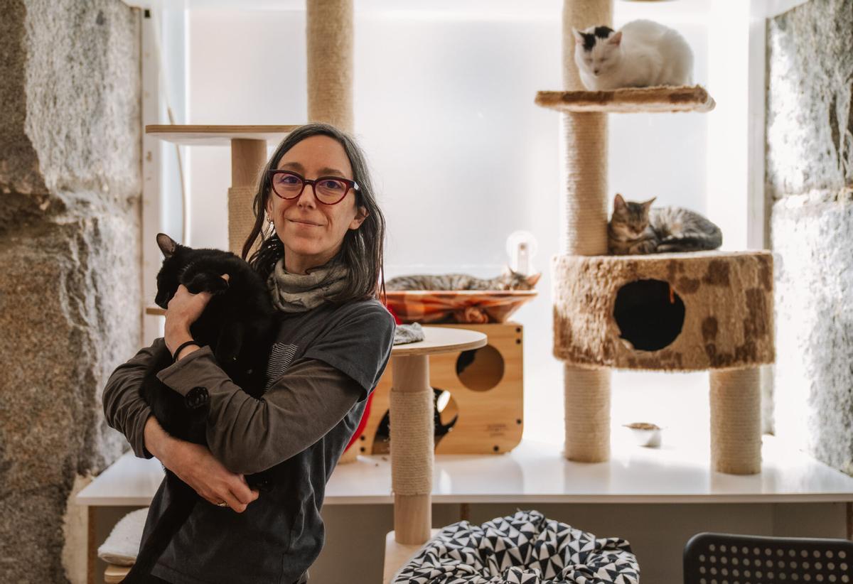 Eva Aznar, en la asociación La Gatoteca, en Madrid