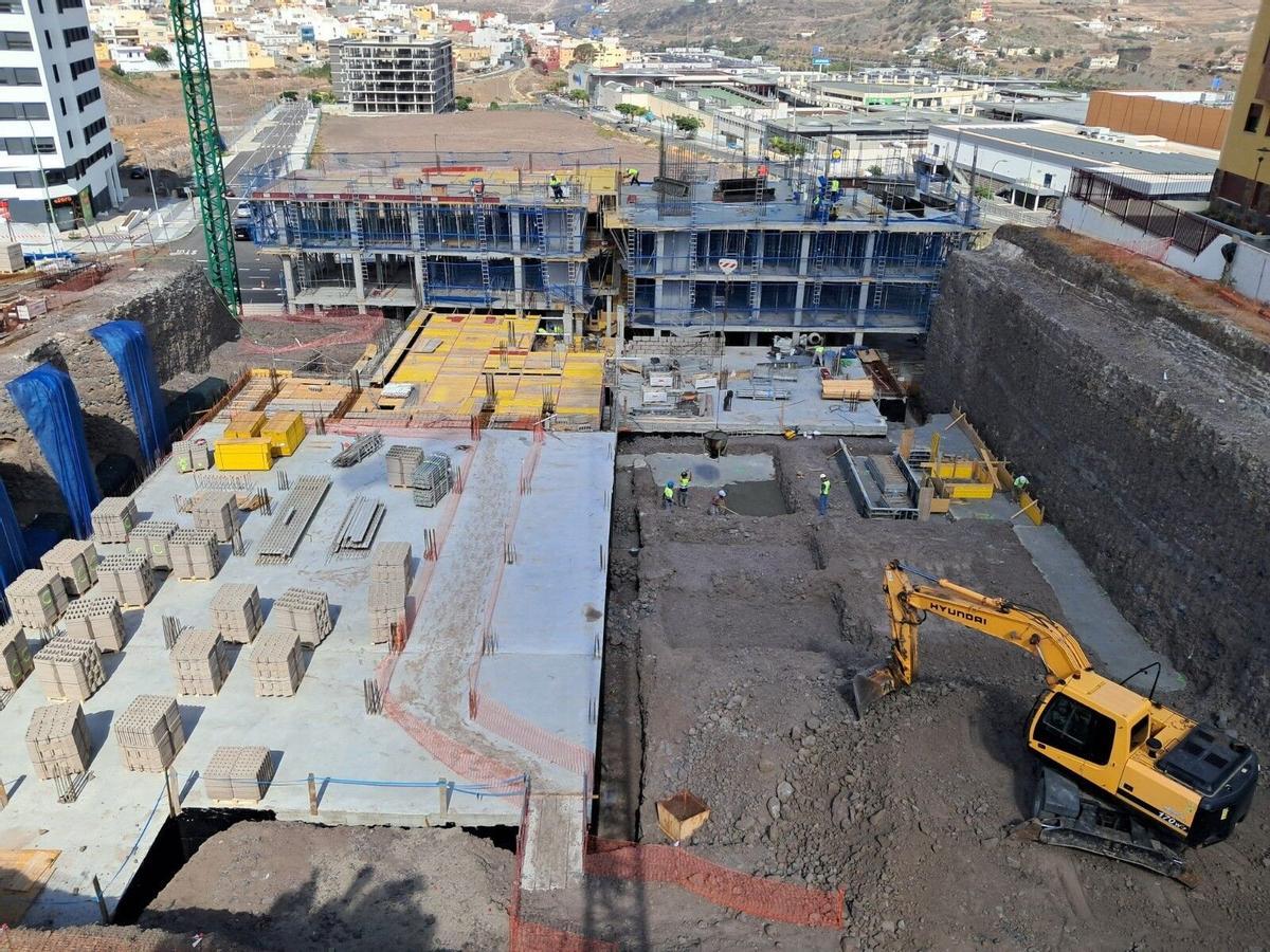 Construcción de un edificio de vivienda pública en el barrio de Tamaraceite, en Las palmas de Gran Canaria.
