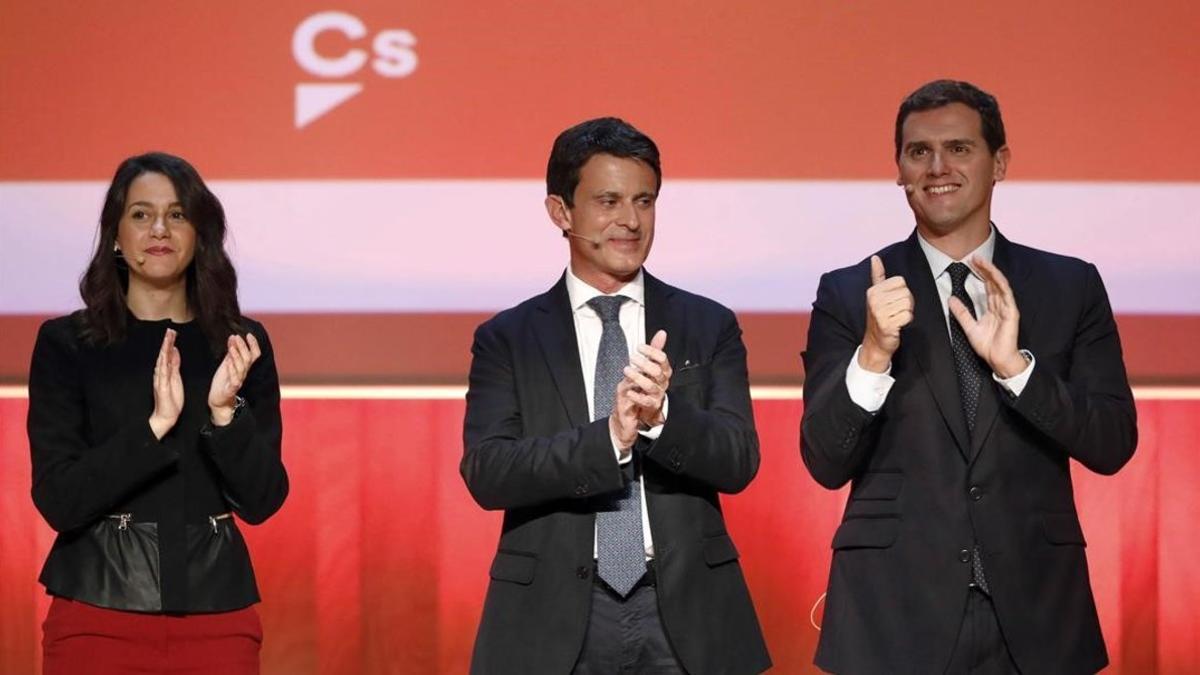 Inés Arrimadas, Manuel Valls y Albert Rivera