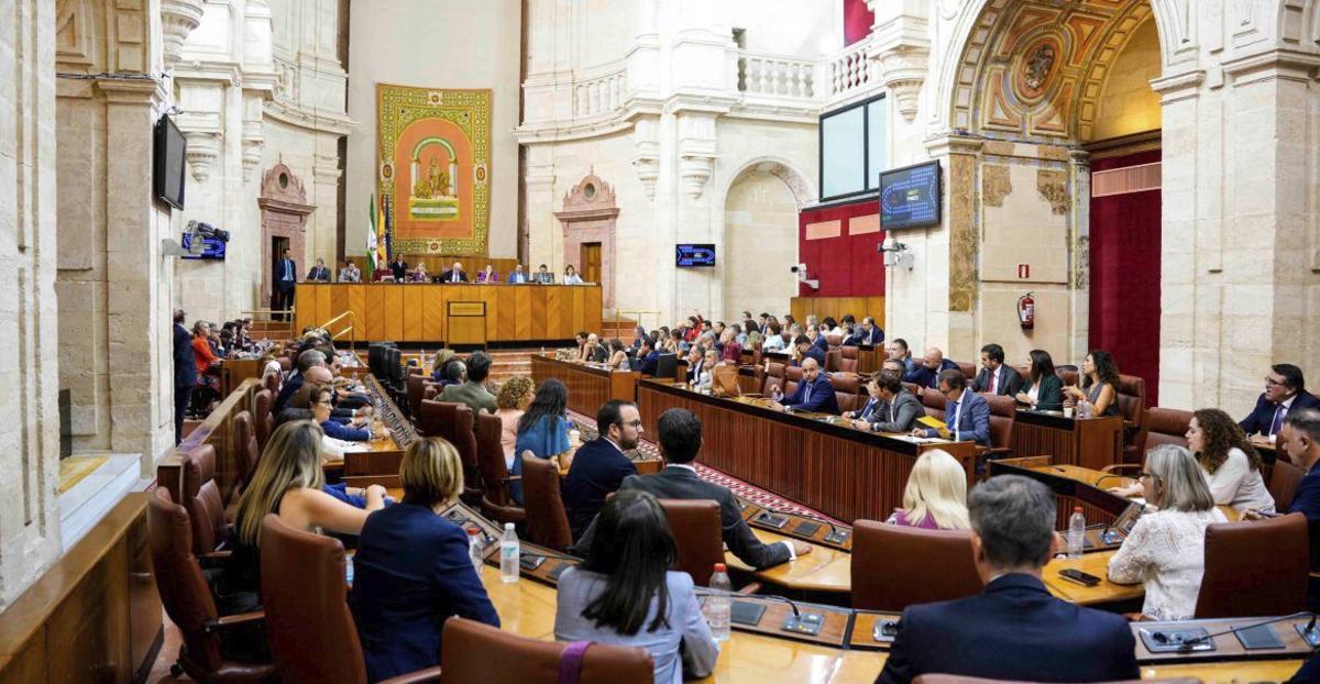 Sesión en el Parlamento andaluz.