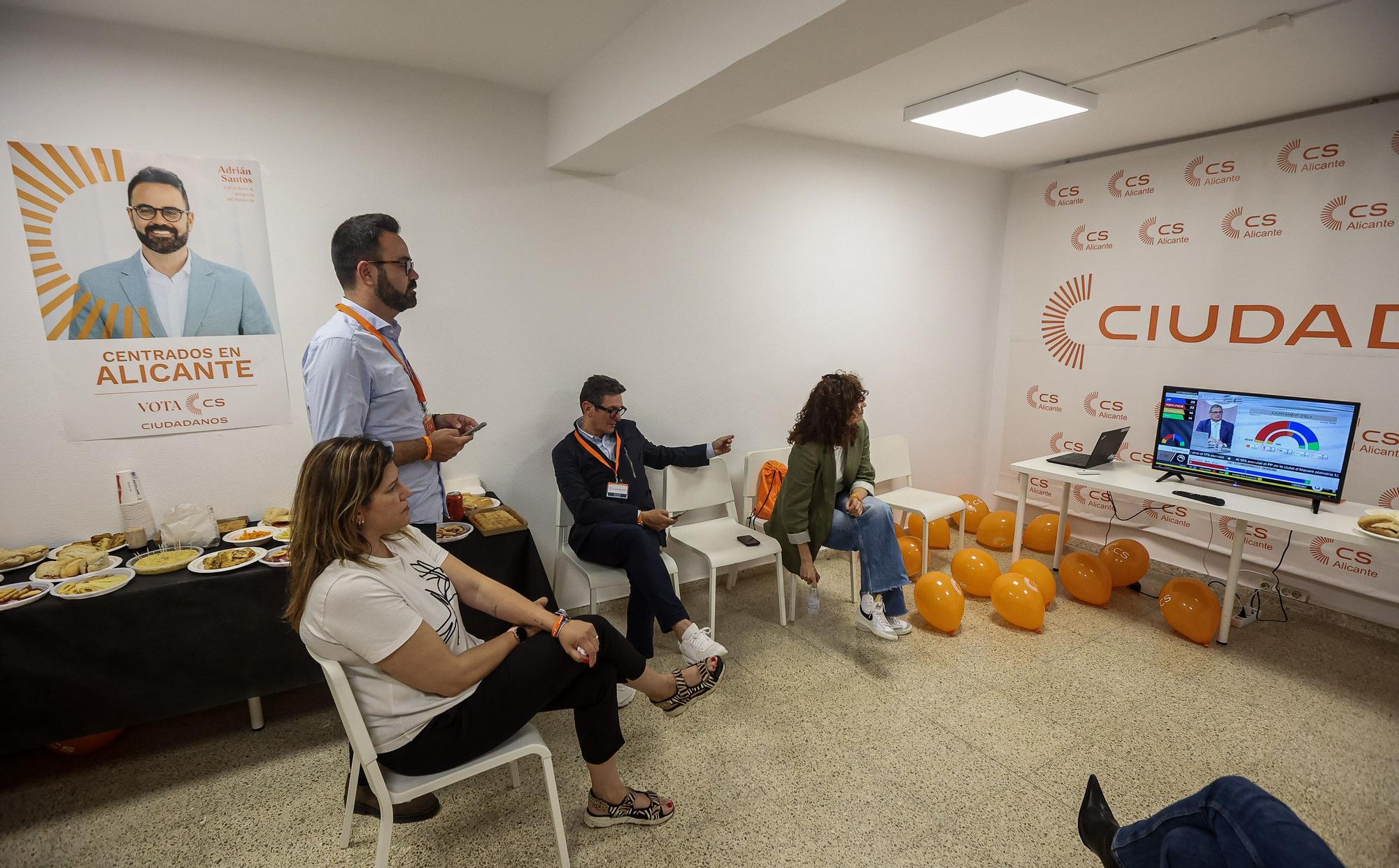 Así ha sido la noche electoral en Ciudadanos Alicante