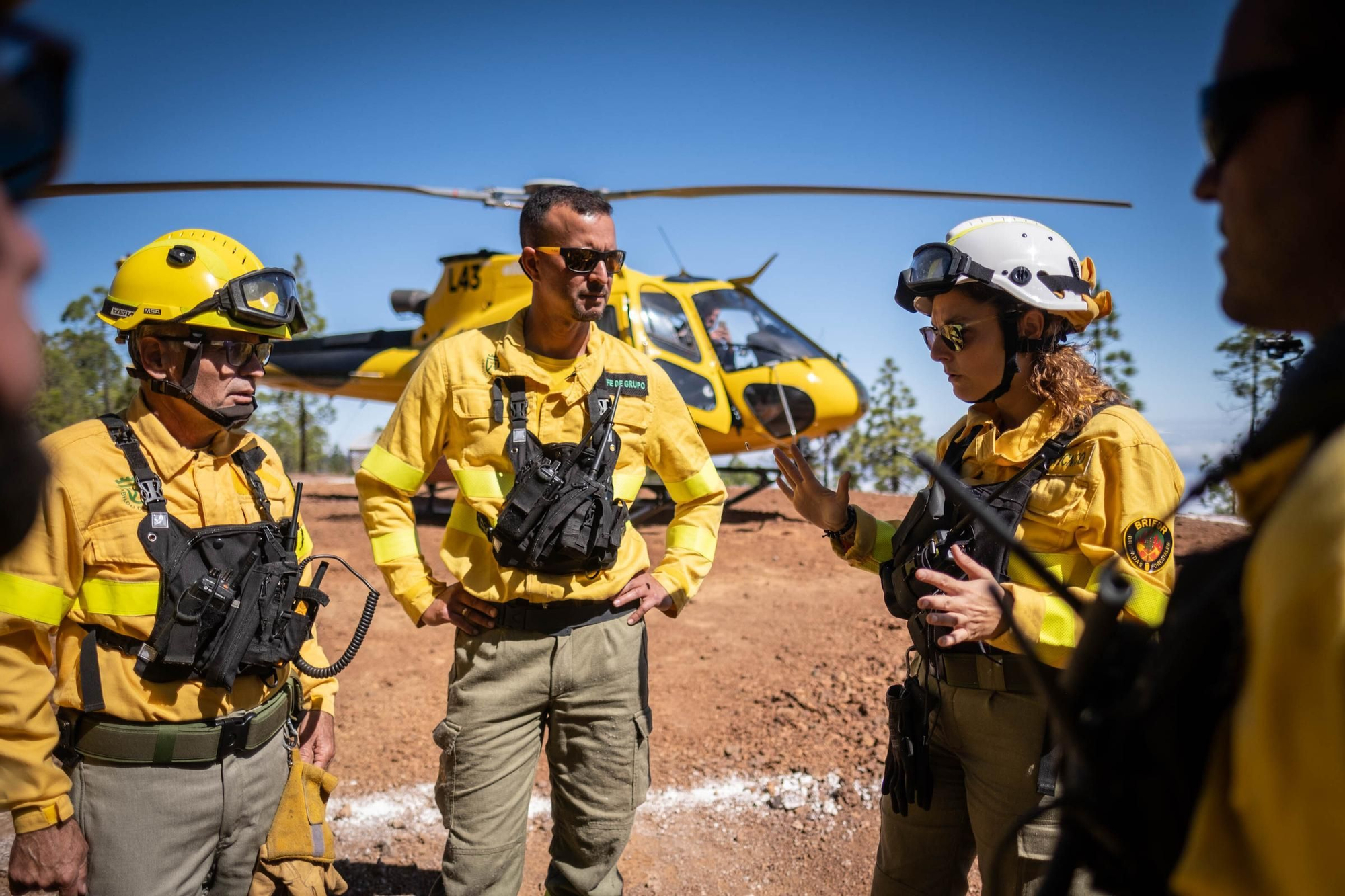 Reunión del Operativo de Incendios forestales en Montaña Bermeja, en Tenerife. 