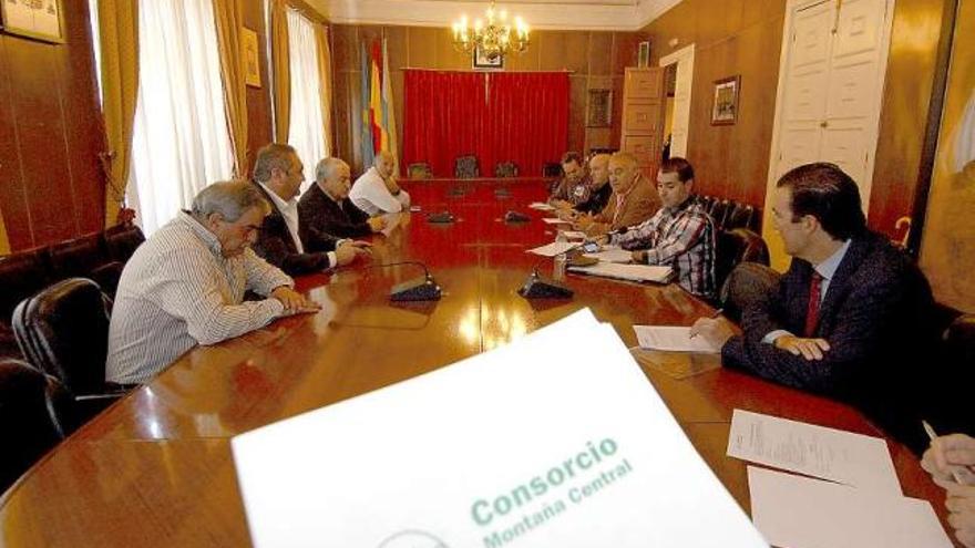 Una reunión del Consorcio de la Montaña Central, el pasado octubre, en Mieres.