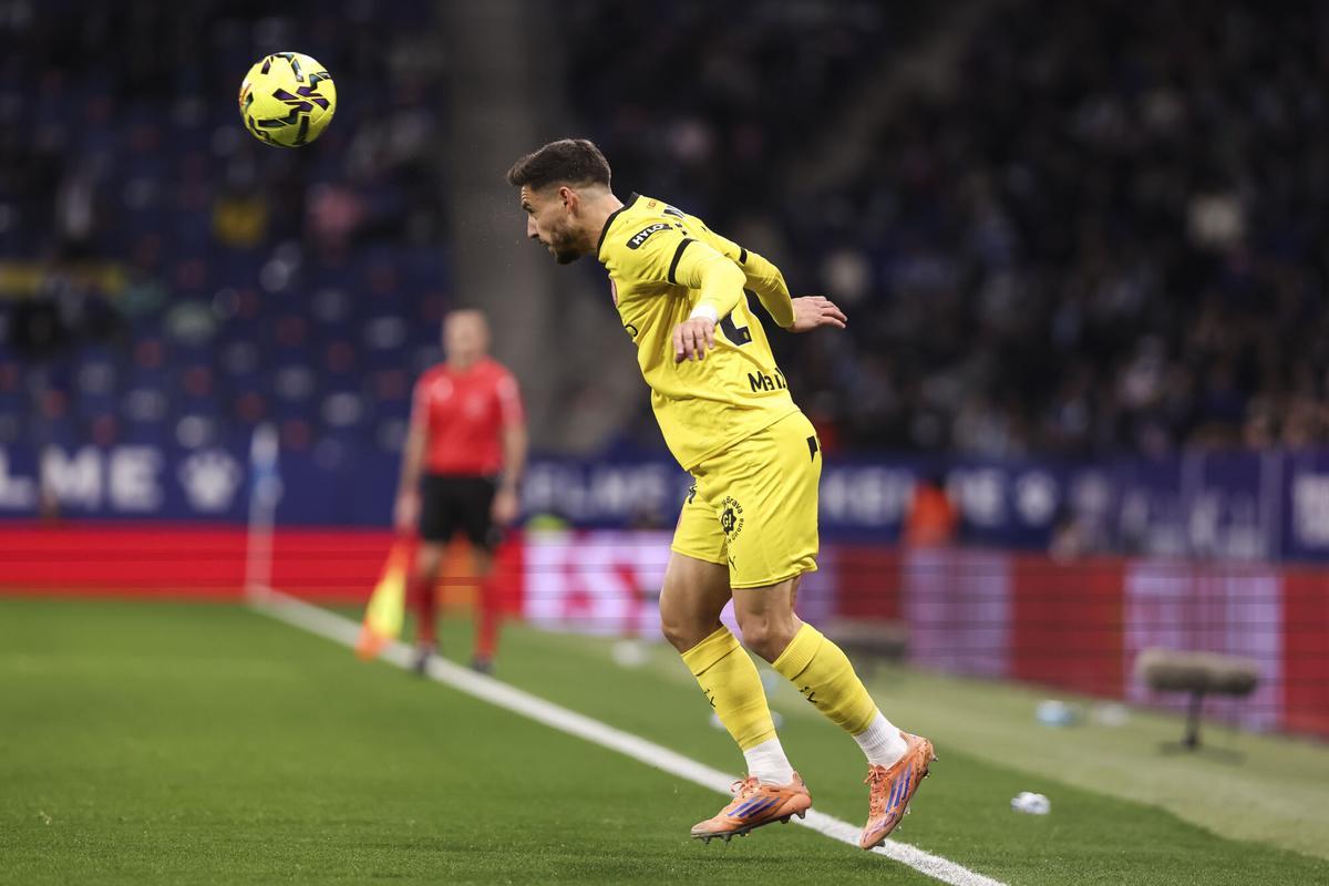 Alex Moreno of Girona FC in action during the Spanish league, LaLiga EA Sports, football match played between RCD Espanyol and Girona FC at RCDE Stadium on January 16, 2026 in Cornella, Barcelona, Spain. AFP7 16/01/2026 ONLY FOR USE IN SPAIN. Javier Borrego / AFP7 / Europa Press;2026;SPORT;ZSPORT;SOCCER;ZSOCCER;RCD Espanyol v Girona FC - LaLiga EA Sports;