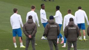 Entrenamiento del Real Madrid antes de enfrentarse al Manchester City