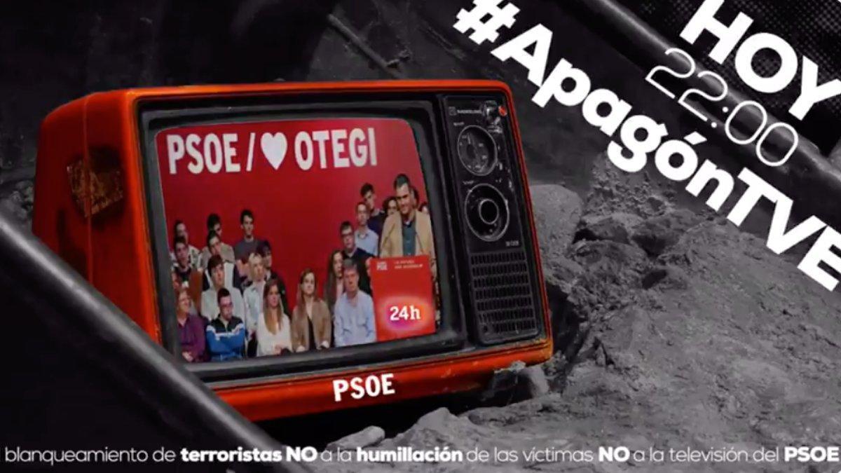 Imagen de la campaña que el PP ha promevido por la entrevista de Arnaldo Otegui en TVE