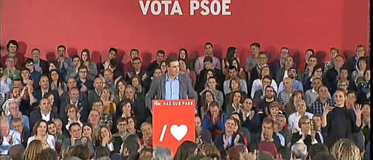 Pedro Sánchez, en Gijón: "El 28A necesitamos una enorme moción de censura social a las derechas"