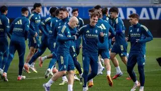 El Zaragoza prepara su duelo con el Huesca