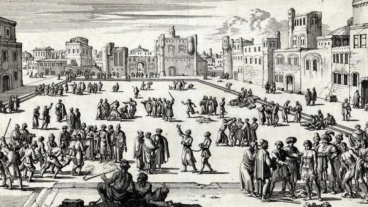 Mercado de esclavos de Argel (Jan Luyken, 1684).