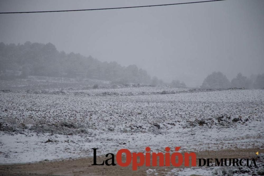 Nieva en las pedanías altas de la comarca del Noro