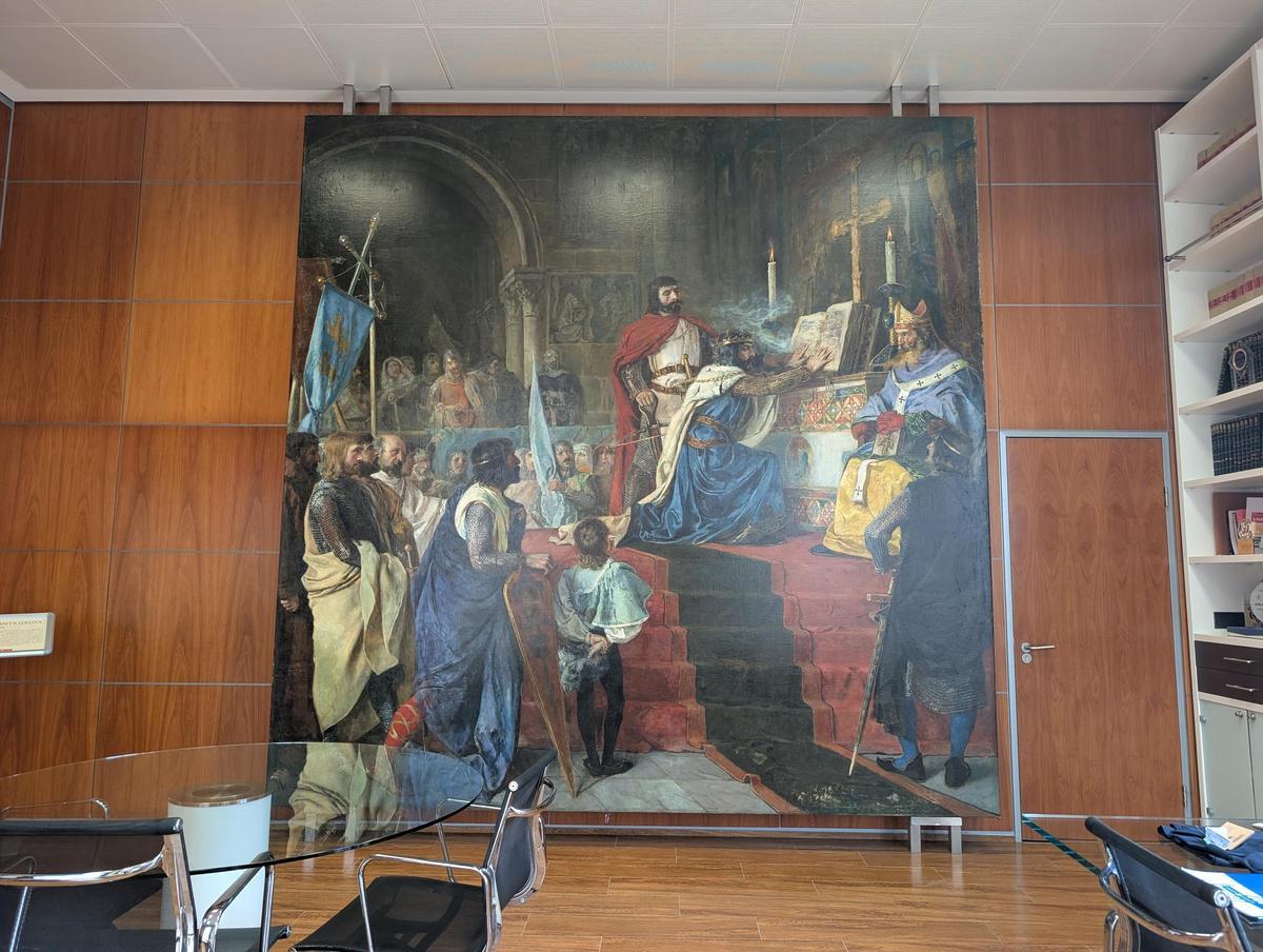 La obra La Jura de Santa Gadea enel Ayuntamiento de Alfafar.