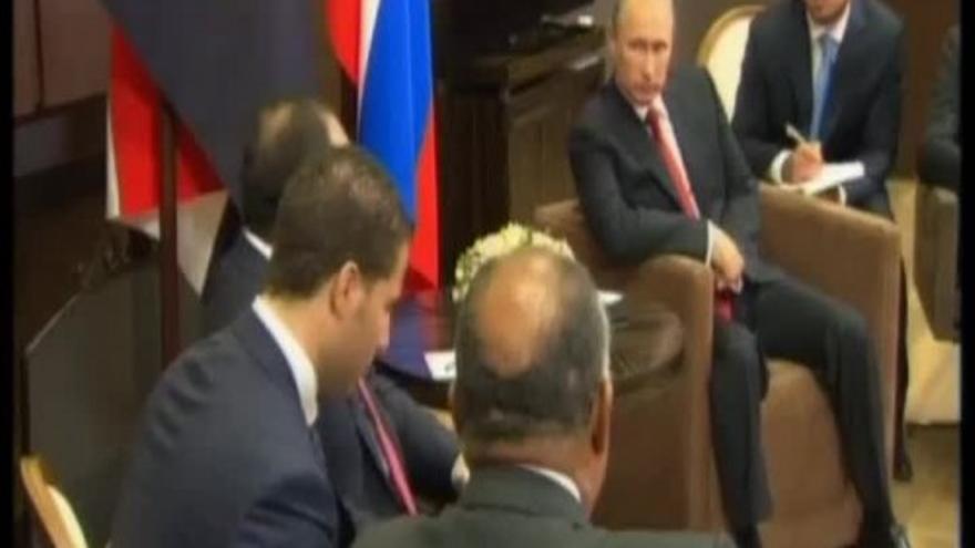 Encuentro entre el presidente egipcio Al Sisi y Vladimir Putin