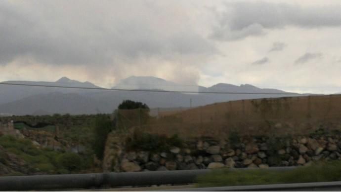 Incendio forestal declarado en el Paisaje Lunar (cumbres de Granadilla)