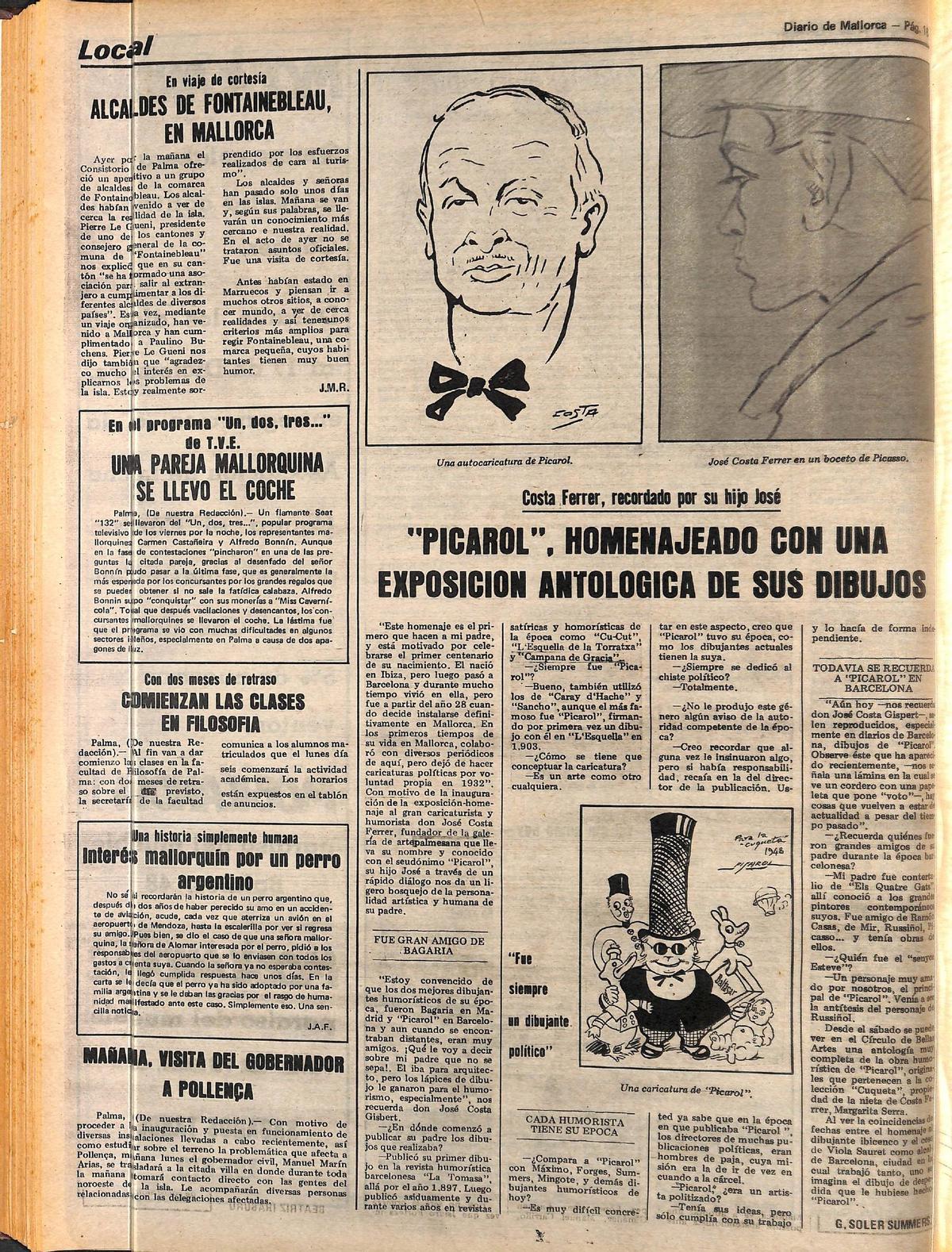 Página de Diario de Mallorca de diciembre de 1976.