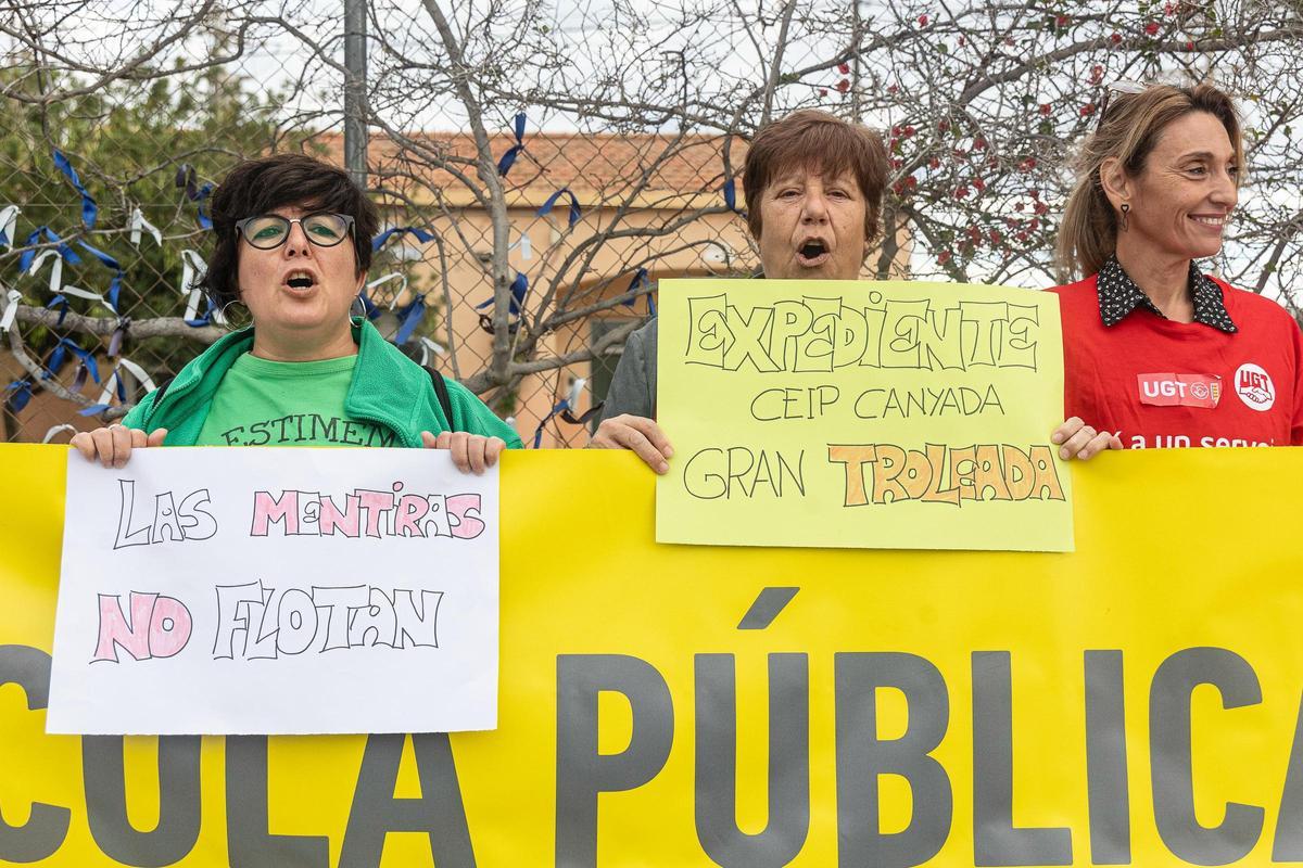 Protesta en el colegio La Cañada de El Fenollar, de Alicante