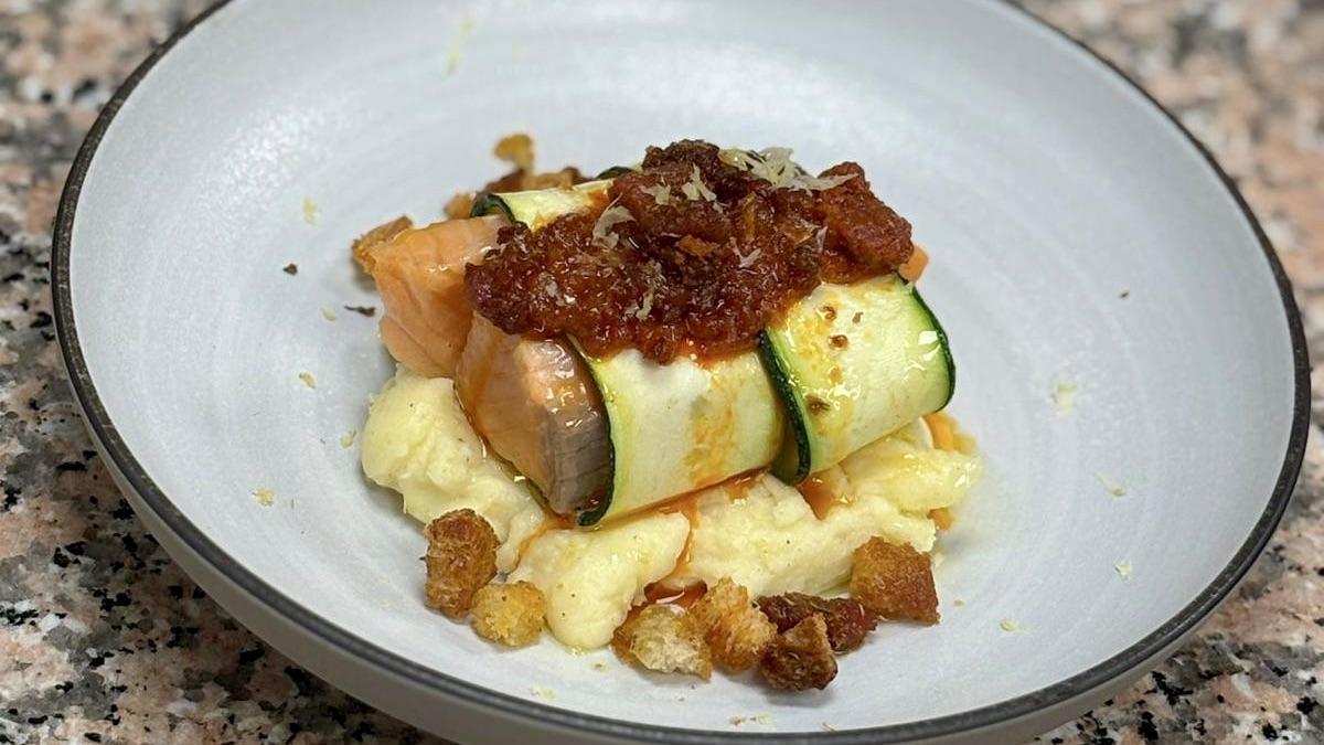 Uno de los platos de trucha del chef Sergi de Meià.