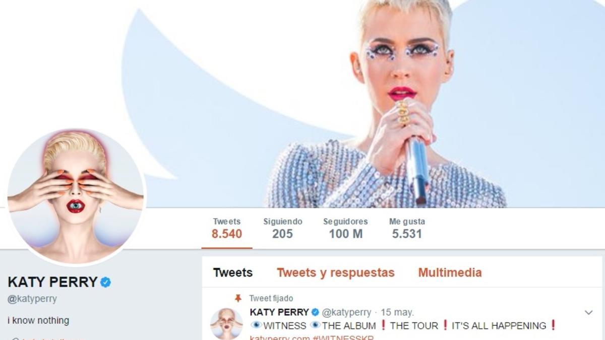 Perfil de Kate Perry en Twitter