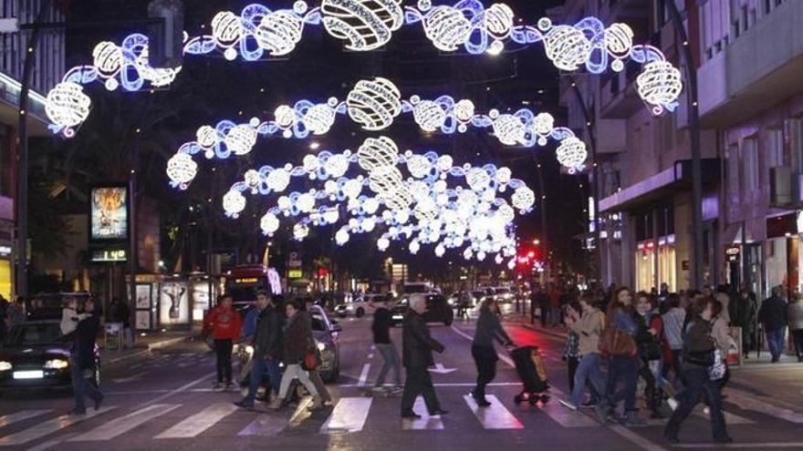 Luces de Navidad en la Gran Vía de Murcia, otros años.