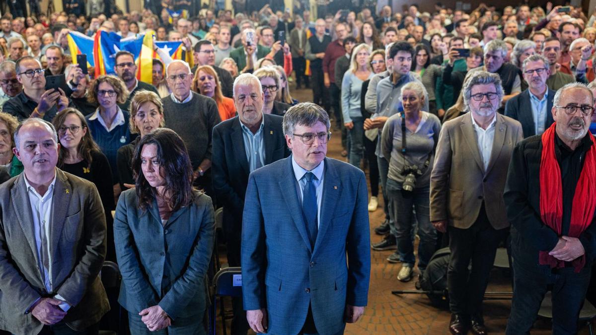 El expresident Carles Puigdemont en la presentación de su candidatura para las elecciones catalanas del 12-M