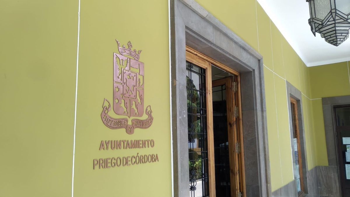 El escudo del municipio sustituye a la placa sobre la Constitución.