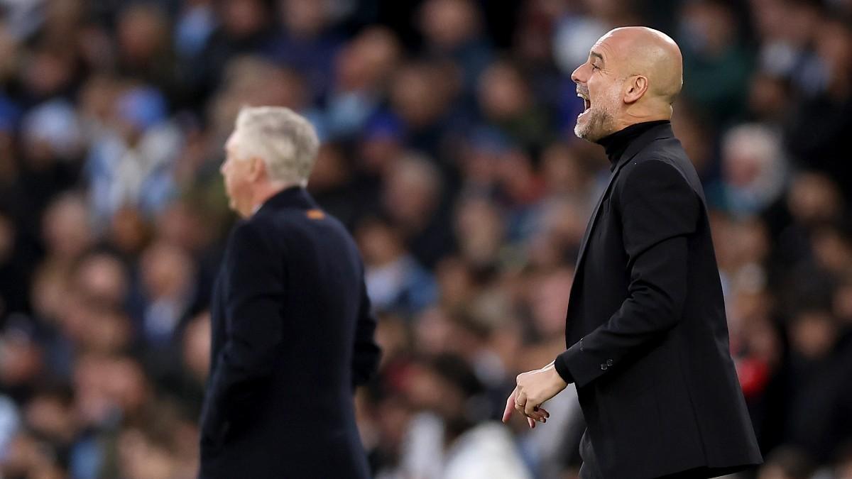 Pep Guardiola junto a Carlo Ancelotti