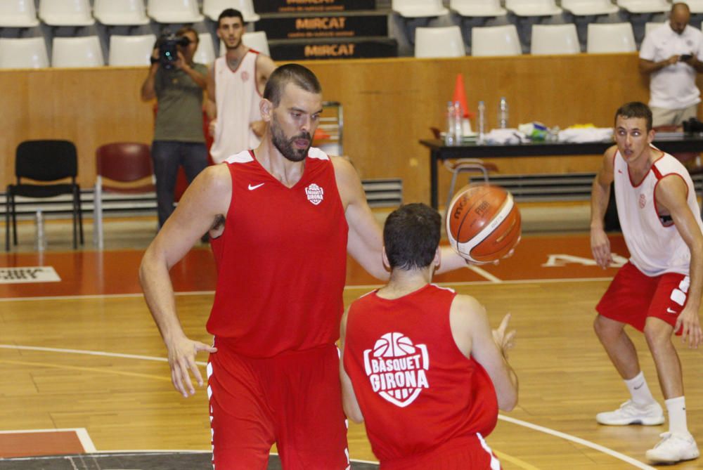 Entrenament del Bàsquet Girona a Fontajau