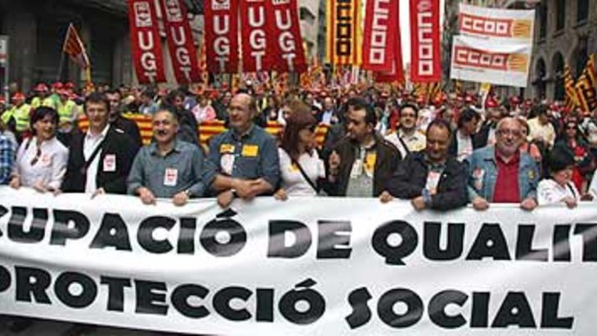 Los sindicatos salen a la calle a la defensiva en el Primero de Mayo