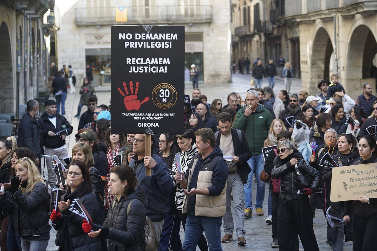 Les imatges de la manifestació dels treballadors autònoms Les imatges de la manifestació dels treballadors autònoms