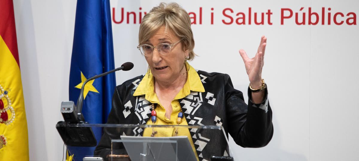 La consellera de Sanidad, Ana Barceló, en una de las habituales ruedas de prensa para dar cuenta de la situación de la pandemia