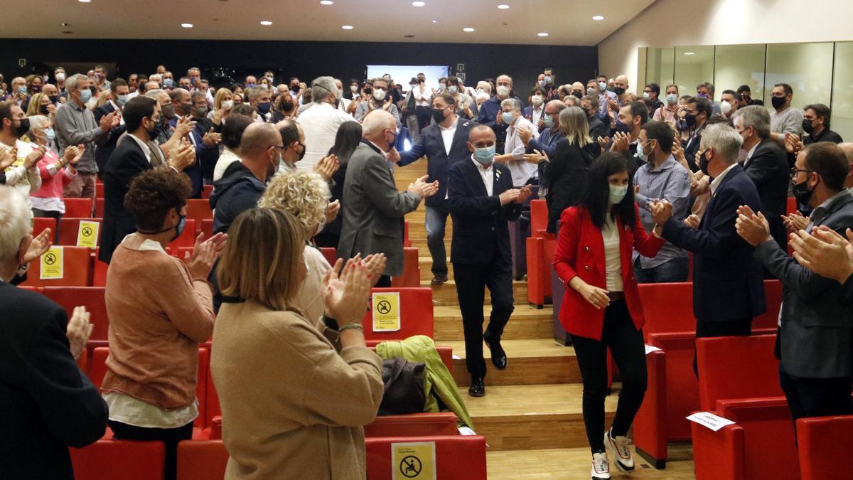 El president d&#039;ERC, Oriol Junqueras, entrant a l&#039;acte municipalista celebrat a Lleida