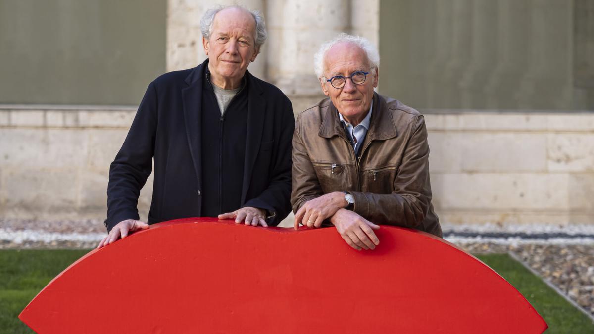 Los hermanos Jeanne Pierre y Luc Dardenne durante la presentación de la película 'Recién Nacidas’ en la Seminci 2025, en el Museo Patio Herreriano, esta semana en Valladolid.