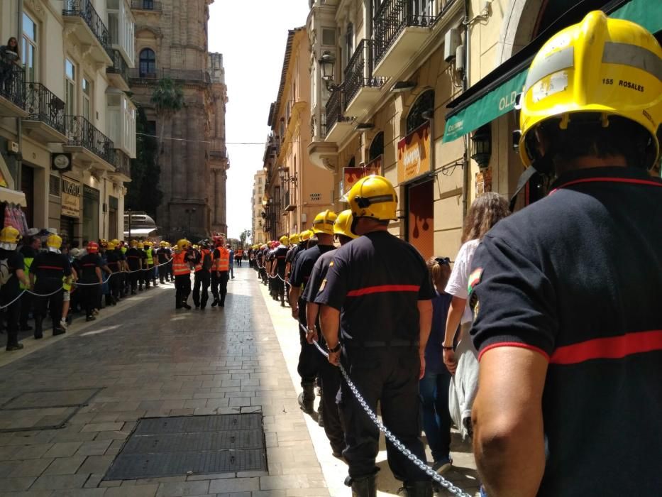 Manifestación de los bomberos de Málaga