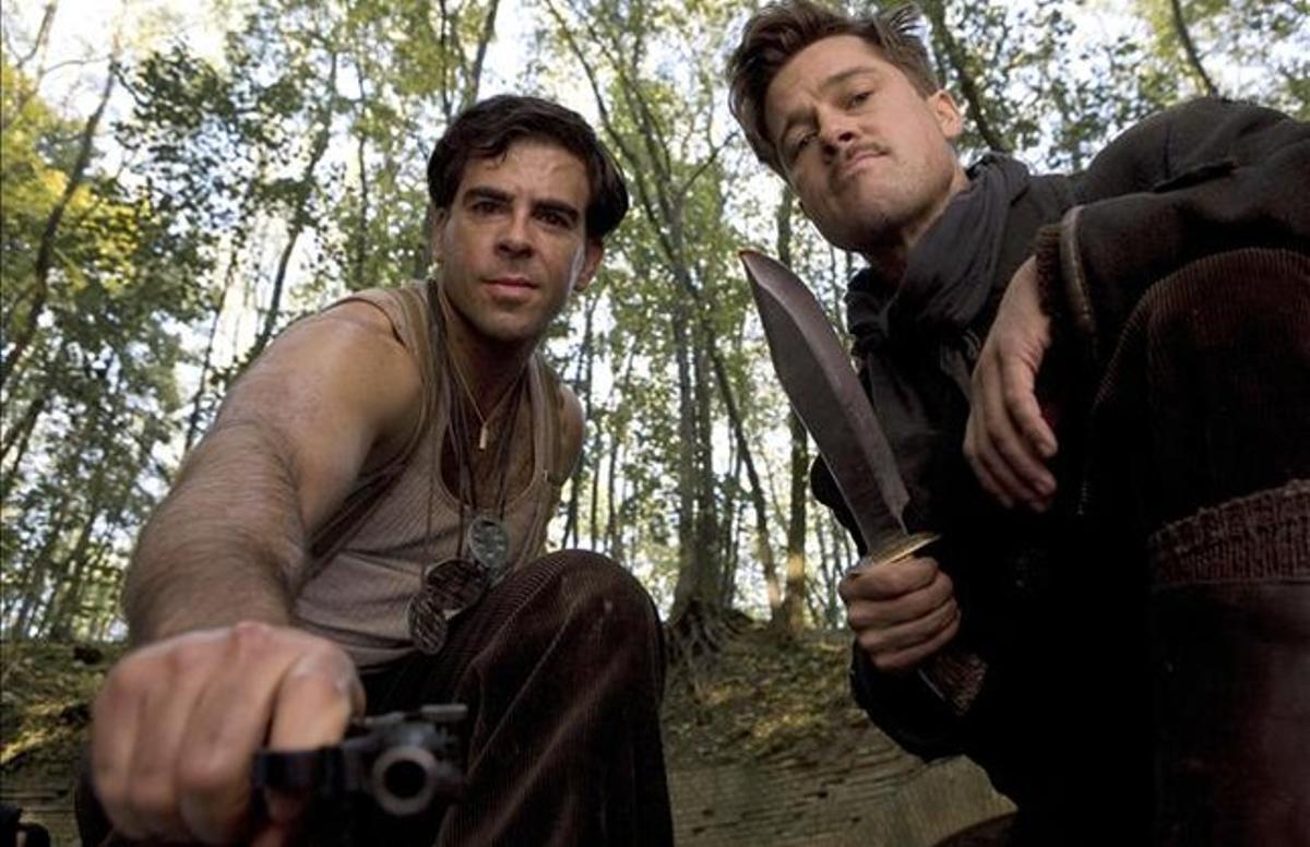 Eli Roth i Brad Pitt, en una imatge de ’Malditos bastardos’.