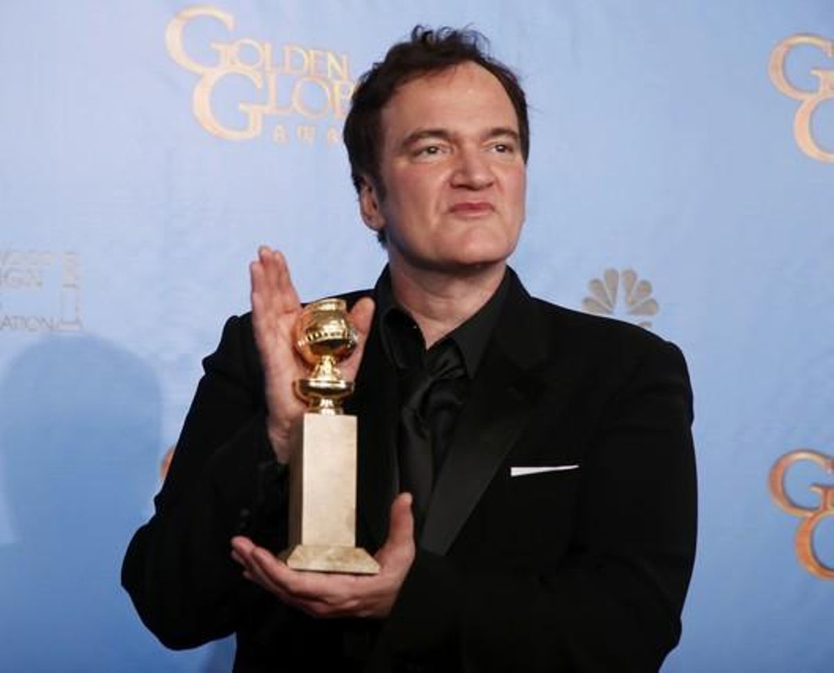 El director Quentin Tarantino, amb el premi al millor guió per ’Django desencadenado’.
