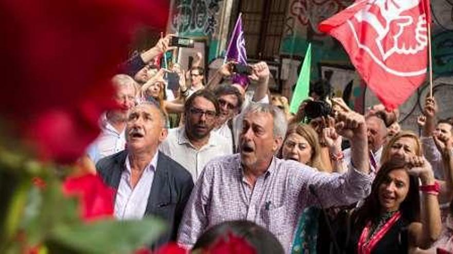 Acto en el local donde en 1888 se fundó UGT. // Enric Fontcuberta