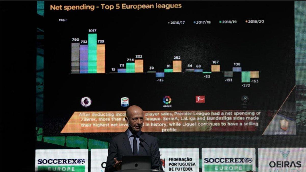 Esteve Calzada, CEO de Prime Time Sport, en la presentación del informe Football Transfer Review 2020